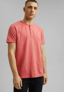 Esprit Herren HENLEY - T-Shirt Basic - Coral Red