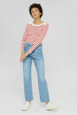 Esprit Damen LONGSLEEVE - Langarmshirt - Orange Red