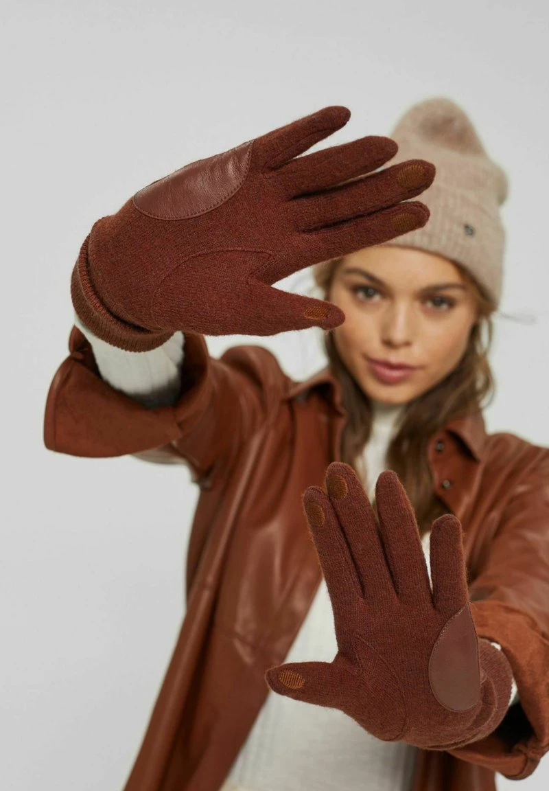 Esprit Damen Fingerhandschuh - Rust Brown 3 Esprit Damen Fingerhandschuh - Rust Brown