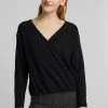 Esprit PER WRAP - Strickpullover - Black | Damen -Esprit Verkäufe 2024 b1d59fe814bc42ad98bb4933298d840f