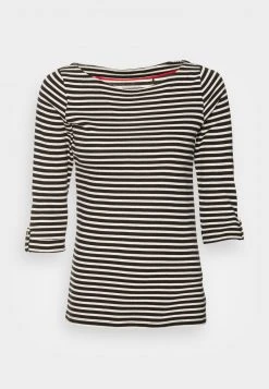 Esprit Damen STRIPES TURNUP - Langarmshirt - Black -Esprit Verkäufe 2024 b219195d0bad4c27acd3b4844f5391c2
