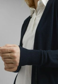 Esprit Damen BLEND LONG OPEN FRONTED CARDIGAN - Strickjacke - Navy -Esprit Verkäufe 2024 b46a25a6a6c84a92b6b8a6e694764940