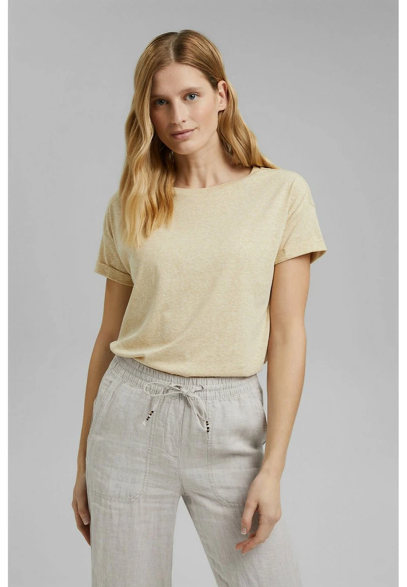Esprit Damen PER COO CLOUDY - T-Shirt Basic - Sand 3 Esprit Damen PER COO CLOUDY - T-Shirt Basic - Sand