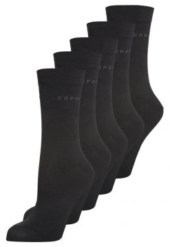 Esprit Damen SOLID 5-PACK SUSTAINABLE COTTON-MIX - Socken - Black