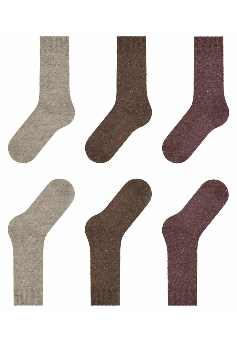 Esprit Damen 3 PACK - Socken - Beige/ Brown/dark Red 3 Esprit Damen 3 PACK - Socken - Beige/ Brown/dark Red