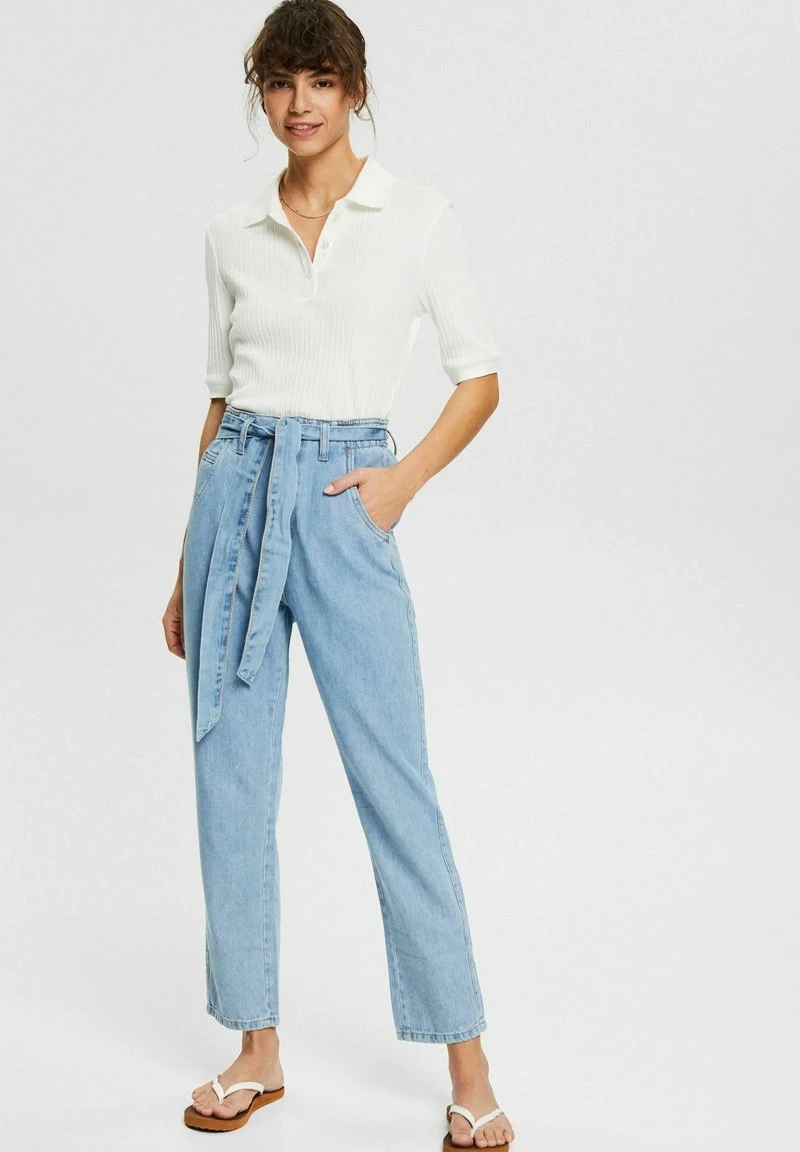 Esprit Damen PAPERBAG - Jeans Straight Leg - Blue Medium Washed 3 Esprit Damen PAPERBAG - Jeans Straight Leg - Blue Medium Washed