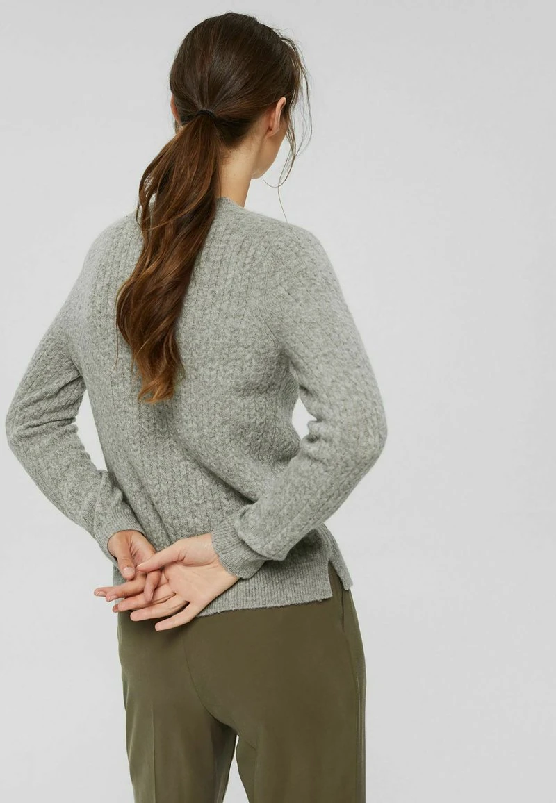 Esprit Damen MINICABLE - Strickpullover - Medium Grey 5 Esprit Damen MINICABLE - Strickpullover - Medium Grey – Bild 3