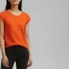 Esprit Damen T-Shirt Basic - Orange Red
