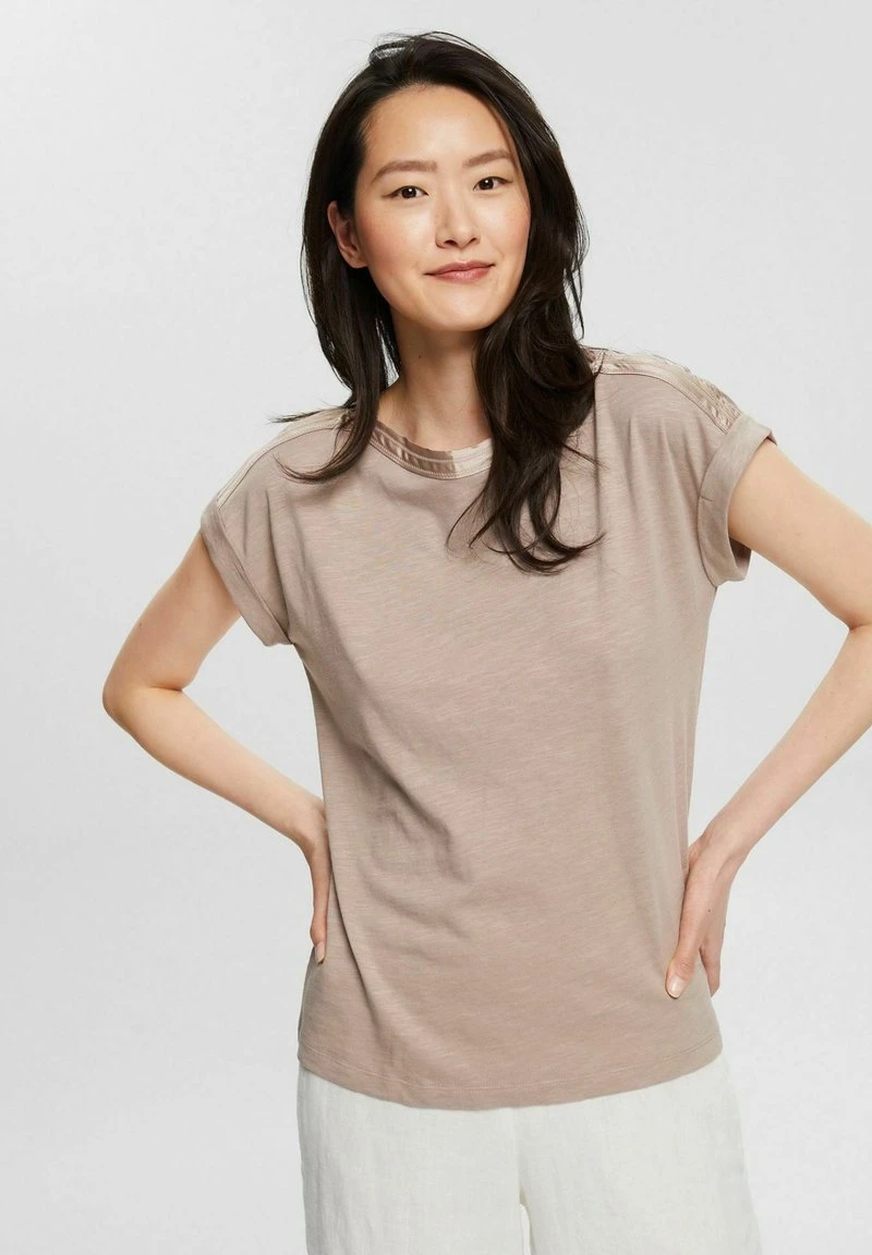 Esprit Damen T-Shirt Print - Light Taupe 3 Esprit Damen T-Shirt Print - Light Taupe