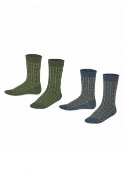 Esprit Unisex CHECK 2-PACK - Sportsocken - Green/blue