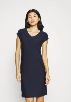 Esprit Damen SOFT STRIPES NIGHTSHIRT SHORTSLEEVE V NECK - Nachthemd - Navy