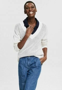 Esprit Damen Strickpullover - White