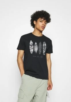 Esprit Herren FEATHER - T-Shirt Print - Black