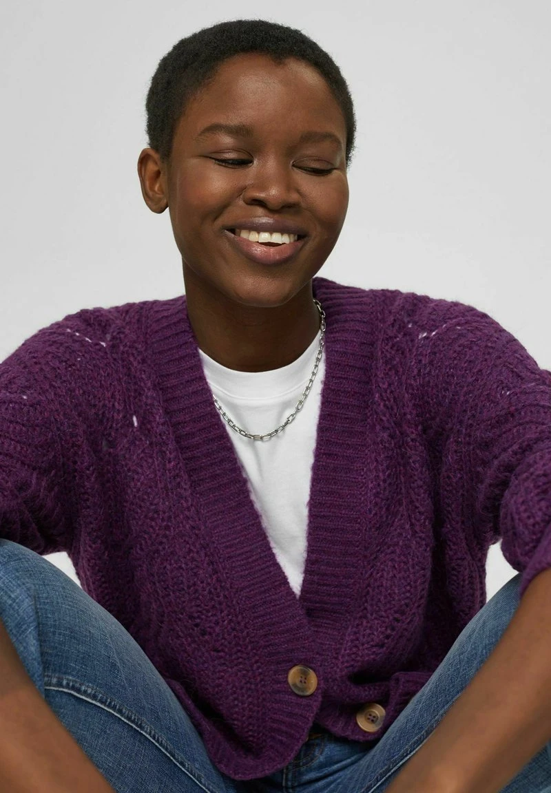 Esprit Damen Strickjacke - Plum Red 8 Esprit Damen Strickjacke - Plum Red – Bild 6