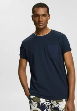 Esprit Herren MIT BRUSTTASCHE - T-Shirt Basic - Navy