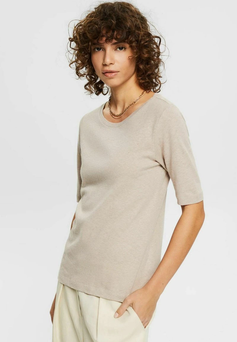 Esprit Damen T-Shirt Basic - Light Taupe 6 Esprit Damen T-Shirt Basic - Light Taupe – Bild 4