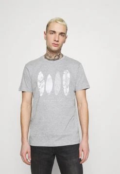 Esprit Herren FEATH - T-Shirt Print - Light Grey