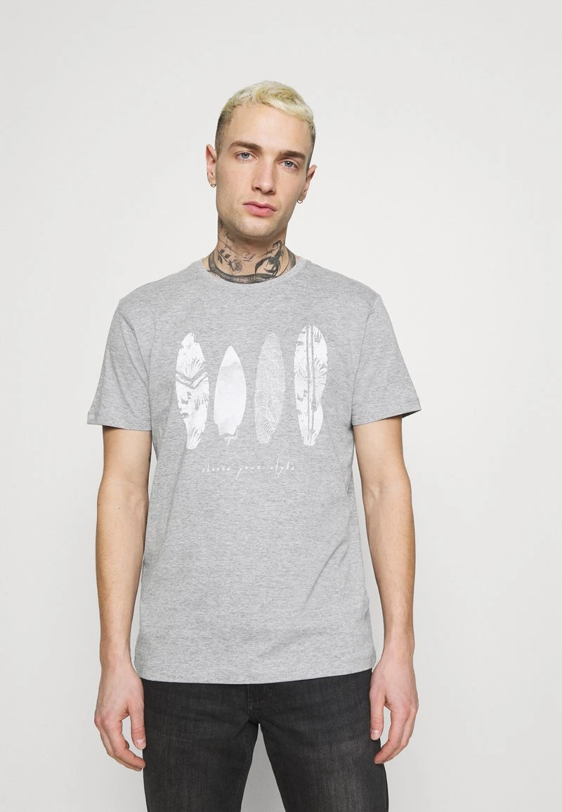 Esprit Herren FEATH - T-Shirt Print - Light Grey 3 Esprit Herren FEATH - T-Shirt Print - Light Grey