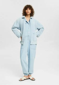 Esprit Damen MIT BINDEGÜRTEL - Jeansjacke - Blue Light Wash