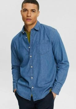 Esprit Herren MIT BRUSTTASCHE - Hemd - Blue Medium Washed
