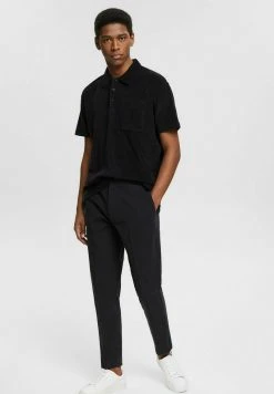 Esprit Herren FROTTEE - Poloshirt - Black