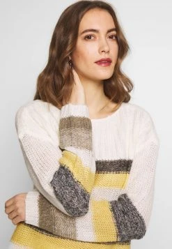 Esprit STRIPED - Strickpullover - Dusty Yellow | Damen -Esprit Verkäufe 2024 fa4523084087465a8b52de521f6314d1