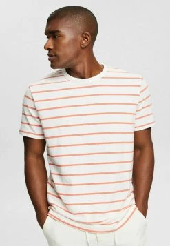 Esprit Herren GESTREIFTES AUS - T-Shirt Print - Coral