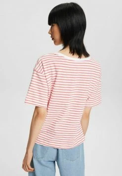 Esprit Damen MIT STREIFENMUSTER - T-Shirt Print - Coral Red -Esprit Verkäufe 2024 fc7ebc7d75b34a72a93221c0cf5f3de1