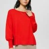 Esprit Damen MIT SCHLITZEN - Strickpullover - Orange Red